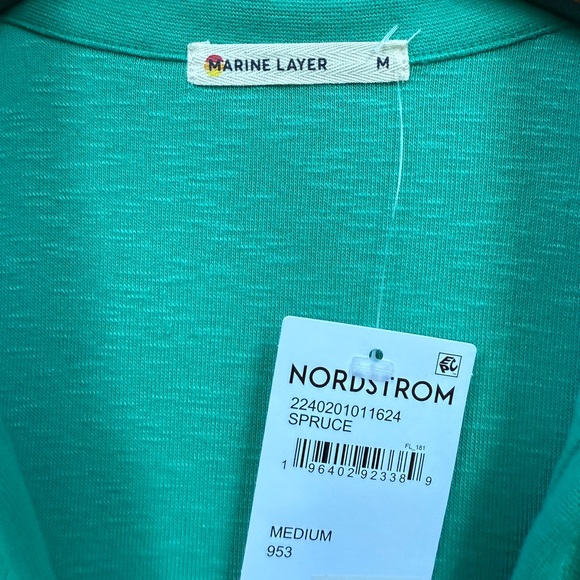Marine Layer Women’s Terry Cloth Green Polo Top NWT - Picture 4 of 6